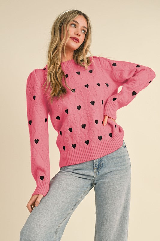 PomPom Heart Sweater